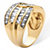 1.34 TCW Interlocking Round and Baguette Cubic Zirconia Channel Ring Gold-Plated-12 at PalmBeach Jewelry