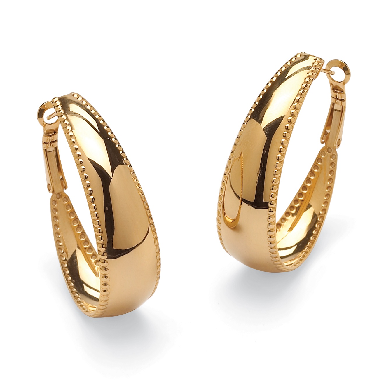 Gold Ion-Plated Stainless Steel Hoop Earrings (39mm) at PalmBeach Jewelry