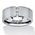.18 TCW Round Cubic Zirconia Brushed Stainless Steel Wedding Band Sizes 7-16-11 at PalmBeach Jewelry