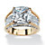 4.88 TCW Cushion-Cut White Cubic Zirconia 18k Gold-Plated Engagement Pave Bridge Ring-11 at PalmBeach Jewelry