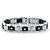 Men's Crystal Accent Bar-Link Bracelet in Black Ion-Plated Stainless Steel-11 at PalmBeach Jewelry