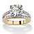 4.42 TCW Round Cubic Zirconia Gold-Plated Engagement Anniversary Split-Shank Ring-11 at PalmBeach Jewelry