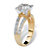 4.42 TCW Round Cubic Zirconia Gold-Plated Engagement Anniversary Split-Shank Ring-12 at PalmBeach Jewelry