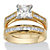 2.92 TCW Princess-Cut Cubic Zirconia Yellow Gold-Plated Bridal Engagement Ring Wedding Band Set-11 at PalmBeach Jewelry