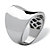 Stainless Steel Concave Cigar Band-12 at PalmBeach Jewelry