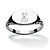 Stainless Steel Personalized I.D. Oval-Shaped Initial Ring-11 at PalmBeach Jewelry