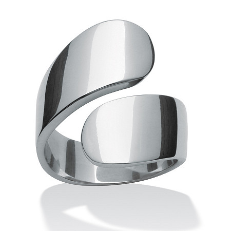 Stainless Steel Freeform Bypass Ring at PalmBeach Jewelry