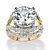 9.88 TCW Round Cubic Zirconia Gold-Plated Engagement Anniversary Double Split-Shank Ring-11 at PalmBeach Jewelry