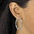 Diamond Fascination Oval Hoop Earrings in Platinum over Sterling Silver (1 1/2")-13 at PalmBeach Jewelry