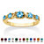 Round Simulated Birthstone Gold-Plated "X & O" Stackable Ring-103 at PalmBeach Jewelry