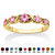 Round Simulated Birthstone Gold-Plated "X & O" Stackable Ring-106 at PalmBeach Jewelry