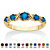 Round Simulated Birthstone Gold-Plated "X & O" Stackable Ring-109 at PalmBeach Jewelry