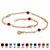 Simulated Birthstone Beaded Ankle Bracelet in 14k Gold over .925 Sterling Silver-101 at PalmBeach Jewelry