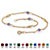 Simulated Birthstone Beaded Ankle Bracelet in 14k Gold over .925 Sterling Silver-102 at PalmBeach Jewelry