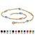 Simulated Birthstone Beaded Ankle Bracelet in 14k Gold over .925 Sterling Silver-103 at PalmBeach Jewelry