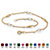 Simulated Birthstone Beaded Ankle Bracelet in 14k Gold over .925 Sterling Silver-104 at PalmBeach Jewelry
