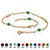Simulated Birthstone Beaded Ankle Bracelet in 14k Gold over .925 Sterling Silver-105 at PalmBeach Jewelry