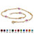 Simulated Birthstone Beaded Ankle Bracelet in 14k Gold over .925 Sterling Silver-106 at PalmBeach Jewelry