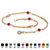 Simulated Birthstone Beaded Ankle Bracelet in 14k Gold over .925 Sterling Silver-107 at PalmBeach Jewelry