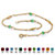 Simulated Birthstone Beaded Ankle Bracelet in 14k Gold over .925 Sterling Silver-108 at PalmBeach Jewelry