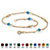 Simulated Birthstone Beaded Ankle Bracelet in 14k Gold over .925 Sterling Silver-109 at PalmBeach Jewelry