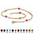 Simulated Birthstone Beaded Ankle Bracelet in 14k Gold over .925 Sterling Silver-110 at PalmBeach Jewelry