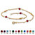 Simulated Birthstone Beaded Ankle Bracelet in 14k Gold over .925 Sterling Silver-11 at PalmBeach Jewelry