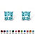 Princess-Cut Simulated Birthstone Stud Earrings in Sterling Silver-112 at PalmBeach Jewelry