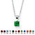 Simulated Princess-Cut Simulated Birthstone Pendant Necklace in Sterling Silver 18"-105 at PalmBeach Jewelry