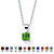Simulated Princess-Cut Simulated Birthstone Pendant Necklace in Sterling Silver 18"-108 at PalmBeach Jewelry