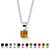Simulated Princess-Cut Simulated Birthstone Pendant Necklace in Sterling Silver 18"-111 at PalmBeach Jewelry