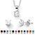 Princess-Cut Simulated Birthstone Jewelry Set in .925 Sterling Silver-104 at PalmBeach Jewelry