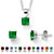 Princess-Cut Simulated Birthstone Jewelry Set in .925 Sterling Silver-105 at PalmBeach Jewelry