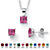 Princess-Cut Simulated Birthstone Jewelry Set in .925 Sterling Silver-106 at PalmBeach Jewelry
