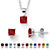 Princess-Cut Simulated Birthstone Jewelry Set in .925 Sterling Silver-107 at PalmBeach Jewelry