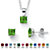 Princess-Cut Simulated Birthstone Jewelry Set in .925 Sterling Silver-108 at PalmBeach Jewelry