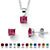 Princess-Cut Simulated Birthstone Jewelry Set in .925 Sterling Silver-110 at PalmBeach Jewelry