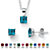 Princess-Cut Simulated Birthstone Jewelry Set in .925 Sterling Silver-112 at PalmBeach Jewelry