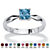 Princess-Cut Simulated Birthstone Solitaire Stack Ring in Sterling Silver-103 at PalmBeach Jewelry