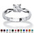 Princess-Cut Simulated Birthstone Solitaire Stack Ring in Sterling Silver-104 at PalmBeach Jewelry