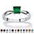Princess-Cut Simulated Birthstone Solitaire Stack Ring in Sterling Silver-105 at PalmBeach Jewelry