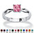 Princess-Cut Simulated Birthstone Solitaire Stack Ring in Sterling Silver-106 at PalmBeach Jewelry