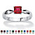 Princess-Cut Simulated Birthstone Solitaire Stack Ring in Sterling Silver-107 at PalmBeach Jewelry