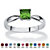 Princess-Cut Simulated Birthstone Solitaire Stack Ring in Sterling Silver-108 at PalmBeach Jewelry