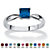 Princess-Cut Simulated Birthstone Solitaire Stack Ring in Sterling Silver-109 at PalmBeach Jewelry