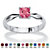 Princess-Cut Simulated Birthstone Solitaire Stack Ring in Sterling Silver-110 at PalmBeach Jewelry