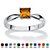 Princess-Cut Simulated Birthstone Solitaire Stack Ring in Sterling Silver-111 at PalmBeach Jewelry