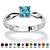 Princess-Cut Simulated Birthstone Solitaire Stack Ring in Sterling Silver-112 at PalmBeach Jewelry