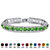 Round Simulated Birthstone and Crystal Accent Tennis Bracelet in Silvertone 7"-108 at PalmBeach Jewelry