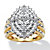 1/3 TCW Round Diamond Marquise-Shaped Cluster Ring in 18k Gold over Sterling Silver-11 at PalmBeach Jewelry